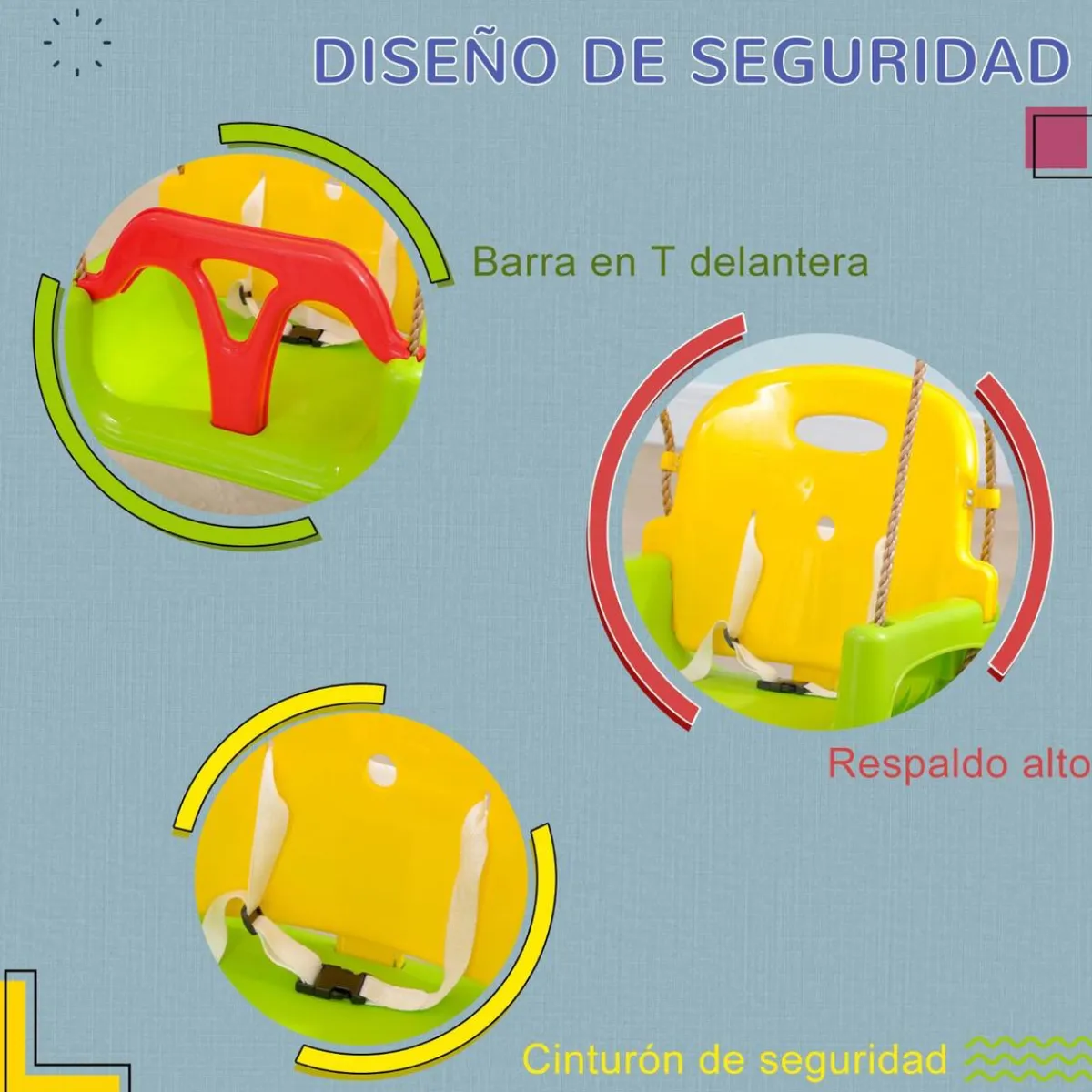 Hot - Columpio para bebé 3 en 1 Entretenimiento·Hamacas Y Columpios