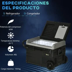 - Nevera congelador portatil 40L Negro Figuras De Acción