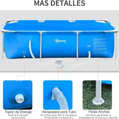 - Piscina desmontable tubular de acero azul 2.100 l con depuradora*Outsunny Clearance