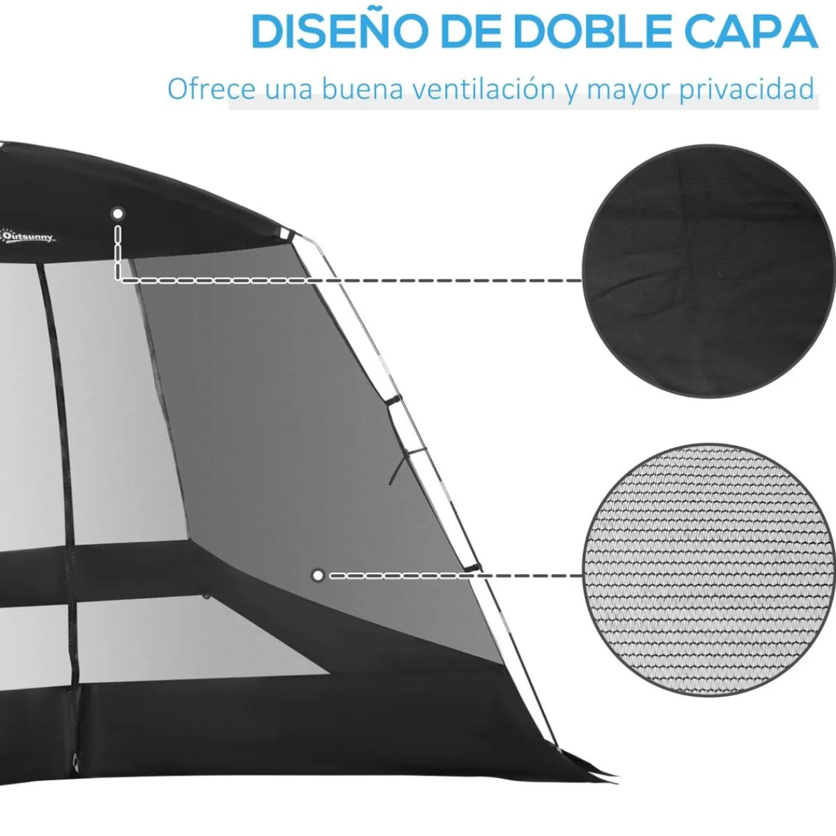 Sale - Tienda con mosquiteras 3x3x2 m Negro Juguetes De Verano