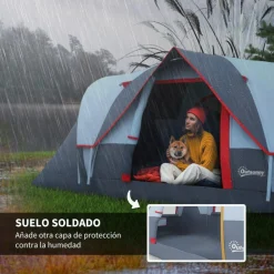 - Tienda de campaña 455x230x180 cm Gris Juguetes De Verano
