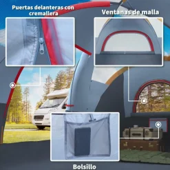 - Tienda de campaña 455x230x180 cm Gris Juguetes De Verano
