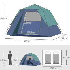 Outlet - Tienda de campaña Pop Up 250x194x160 cm Verde Juguetes De Verano