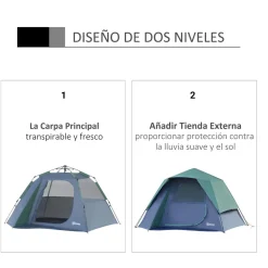 Outlet - Tienda de campaña Pop Up 250x194x160 cm Verde Juguetes De Verano