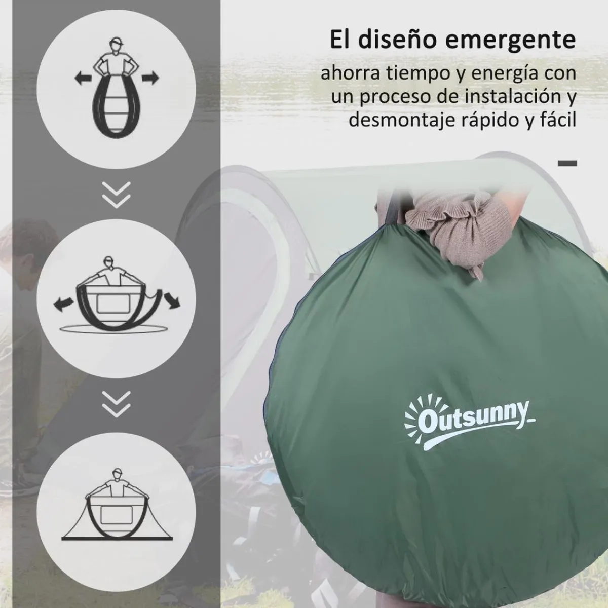 Sale - Tienda de campaña Pop Up 250x150x100 cm Verde Juguetes De Verano