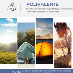 - Tienda de camping con mosquiteras 350x350x230 cm Blanco y Azul Juguetes De Verano