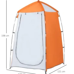 - Tienda de ducha camping con mosquiteras 123x121x198 cm Naranja*Outsunny New