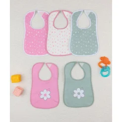 Clearance Pack 5 Baberos Florales para Niña en Tonos Vivos Recién Nacido·Ropa Y Accesorios|Ropa Y Accesorios·Baberos