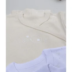 Pack 5 bodies de manga corta para niña en beige y blanco*Prenatal Online