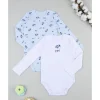 Hot Pack 2 bodies de manga larga niño blanco y azul con perros Descanso Y Ropa Interior·Bebé 3-36 Meses