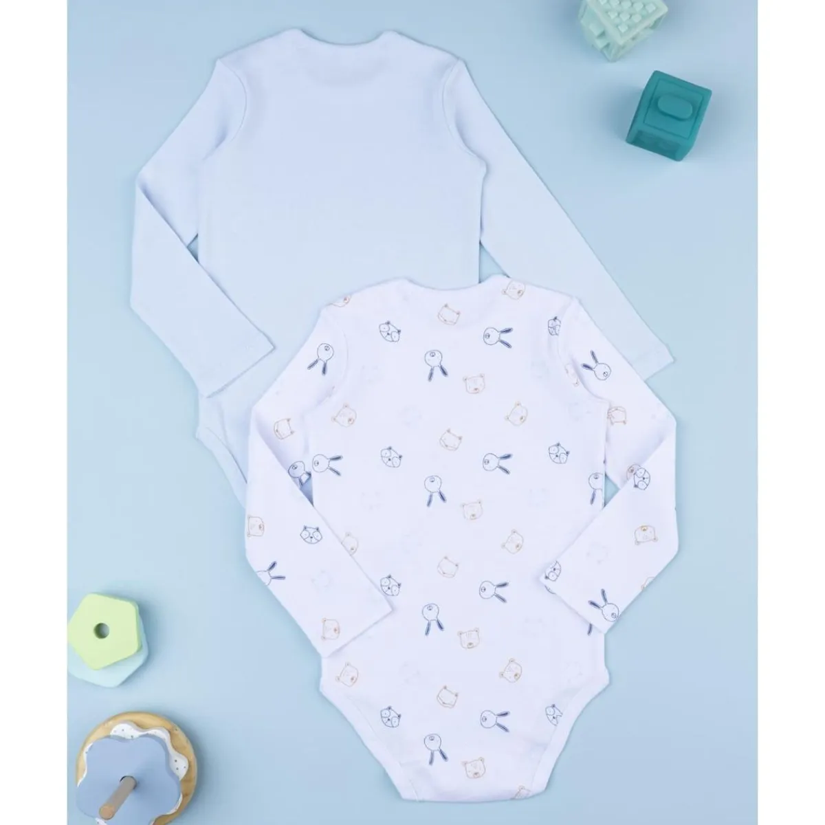 Outlet Pack 2 bodies de manga larga niño animalitos Descanso Y Ropa Interior·Bebé 3-36 Meses