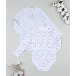 New Pack 2 bodies de manga larga niña conejitos Descanso Y Ropa Interior·Bebé 3-36 Meses