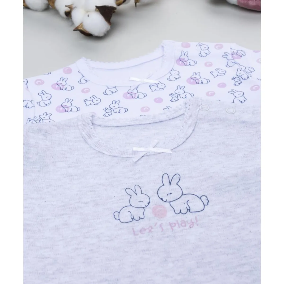 New Pack 2 bodies de manga larga niña conejitos Descanso Y Ropa Interior·Bebé 3-36 Meses