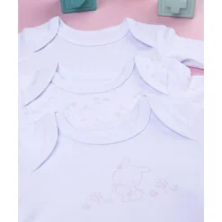 Pack 5 bodies de manga larga para bebé niña en blanco y rosa*Prenatal Clearance