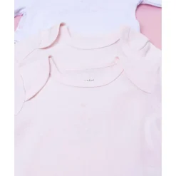 Pack 5 bodies de manga larga para bebé niña en blanco y rosa*Prenatal Clearance