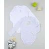 Clearance Pack 2 bodies de manga larga niño gris y blanco con dinosaurios Descanso Y Ropa Interior·Bebé 3-36 Meses