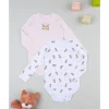 Pack 2 bodies de manga larga niña rosa y blanco con ositos Descanso Y Ropa Interior·Bebé 3-36 Meses