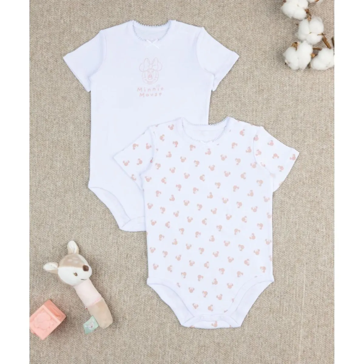 Outlet Pack 2 bodies niña Minnie de manga corta Descanso Y Ropa Interior·Bebé 3-36 Meses