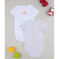 Hot Pack 2 body bimbo manga corta blanco/gris Descanso Y Ropa Interior·Bebé 3-36 Meses