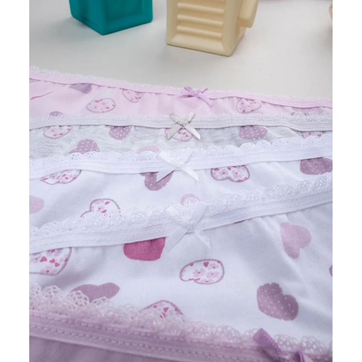 Hot Pack 7 braguita niña corazones Descanso Y Ropa Interior·Infantil 2-10 Años