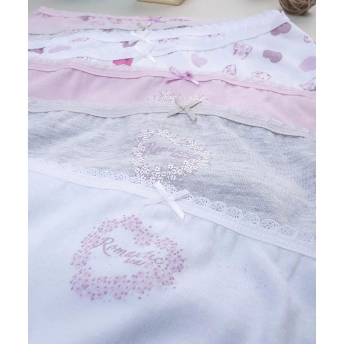 Hot Pack 7 braguita niña corazones Descanso Y Ropa Interior·Infantil 2-10 Años