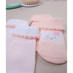 Pack 2 calcetines algodón recién nacida osita y rayas*Prenatal