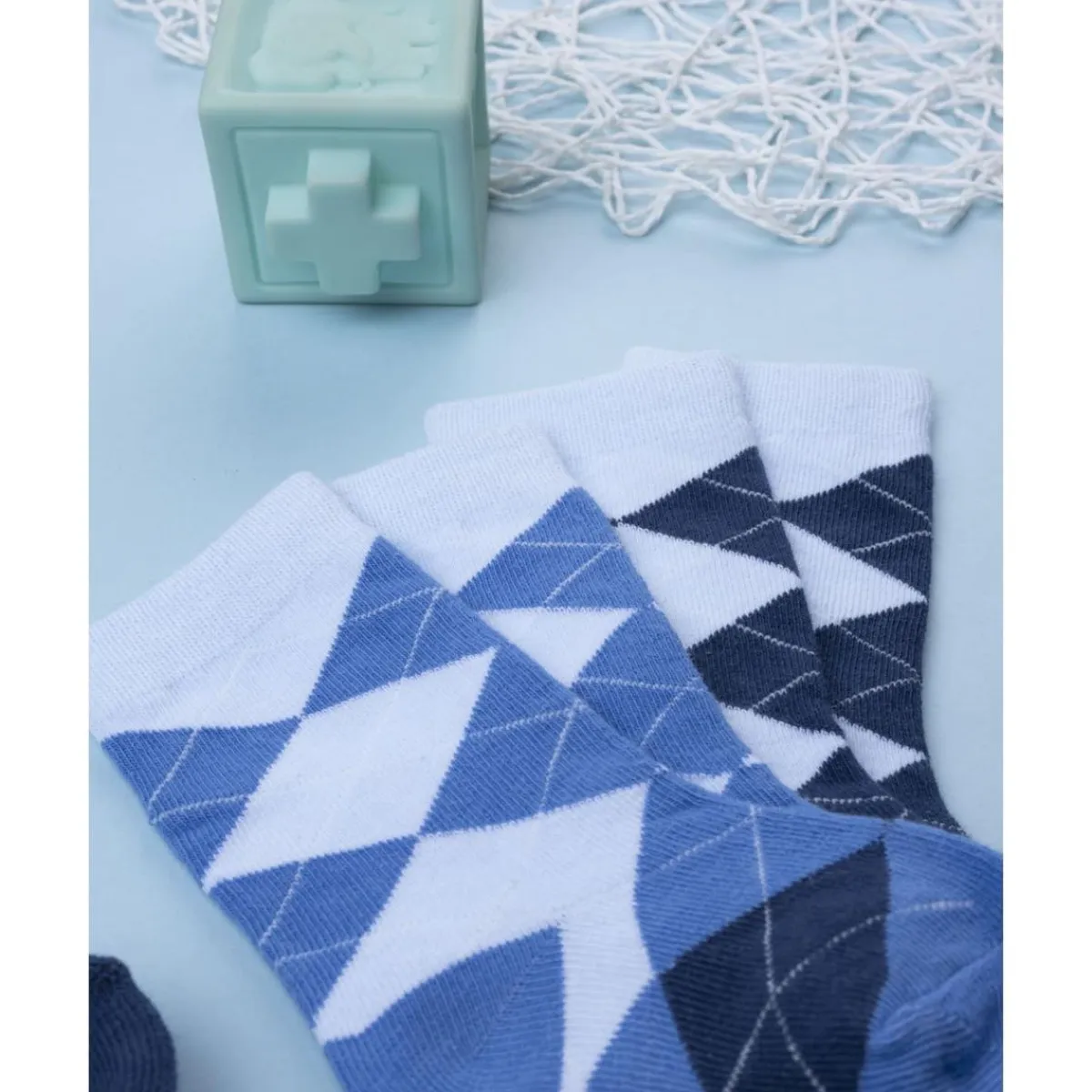 Best Pack 4 calcetines altos niño azul con fantasía Calzado Y Accesorios·Accesorios Y Complementos
