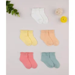 Best Pack 5 Calcetines Bebé Niña Multicolor Tinta Unica Calzado Y Accesorios·Accesorios Y Complementos