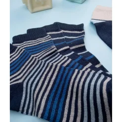 Discount Pack 3 Calcetines Bebé Niño Azul con Rayas Finas Calzado Y Accesorios·Accesorios Y Complementos