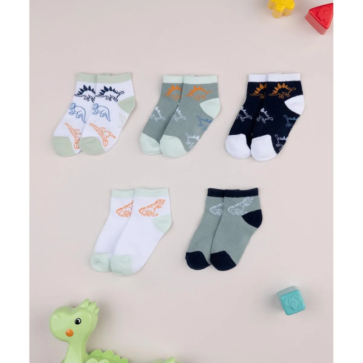 Pack 5 calcetines Dinosaurios para niño*Prenatal New
