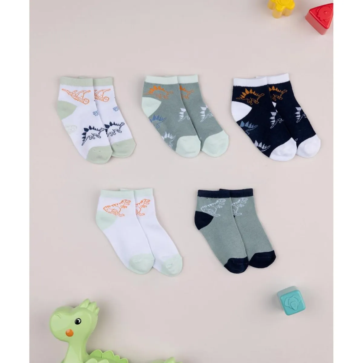 Pack 5 calcetines Dinosaurios para niño*Prenatal New