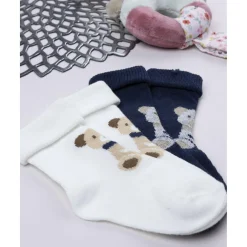Outlet Pack 2 calcetines niño blanco/azul ositos Recién Nacido·Ropa Y Accesorios|Ropa Y Accesorios·Zapatos Y Calcetines