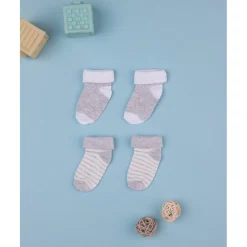 Pack 2 calcetines niño blanco y gris*Prenatal Clearance