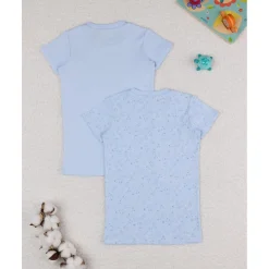 Outlet Pack 2 camiseta niña azul algodón orgánico Descanso Y Ropa Interior·Infantil 2-10 Años