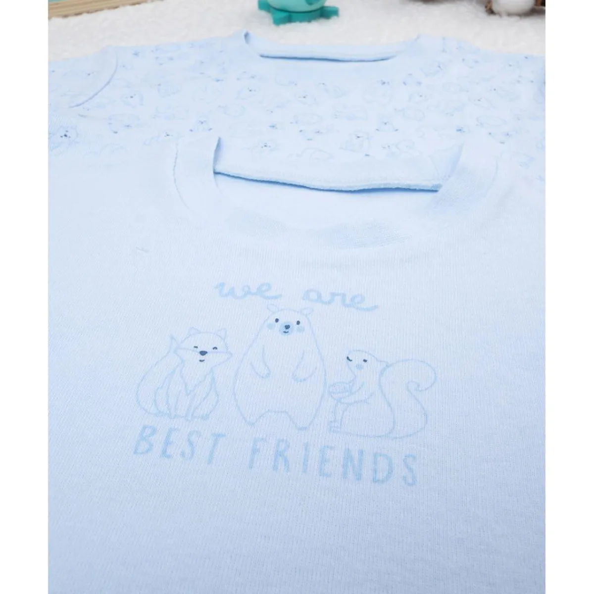 Outlet Pack 2 camiseta niña azul algodón orgánico Descanso Y Ropa Interior·Infantil 2-10 Años