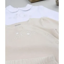 Sale Pack 2 conjuntos de niña en terciopelo blanco y beige Recién Nacido·Ropa Y Accesorios|Ropa Y Accesorios·Conjuntos