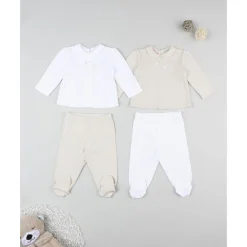 Pack 2 conjuntos de recién nacida blanco/beige*Prenatal Clearance