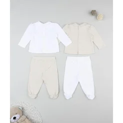 Pack 2 conjuntos de recién nacida blanco/beige*Prenatal Clearance