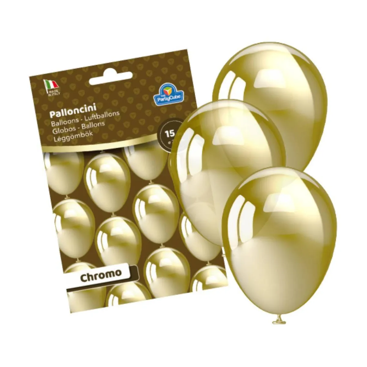 Hot Pack 15 globos oro cromado Artículos De Fiesta Y Regalos