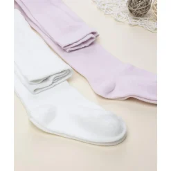 Pack 2 leotardos de niña blanco y rosa*Prenatal Hot