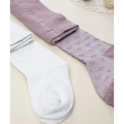 Pack 2 leotardos de niña blanco y rosa Calzado Y Accesorios·Accesorios Y Complementos