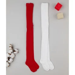 Pack 2 leotardos de niña rojo y blanco*Prenatal Outlet