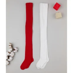 Pack 2 leotardos de niña rojo y blanco*Prenatal Outlet