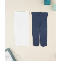 Online Pack 2 leotardos microfibra niña azul y blanco Calzado Y Accesorios·Accesorios Y Complementos