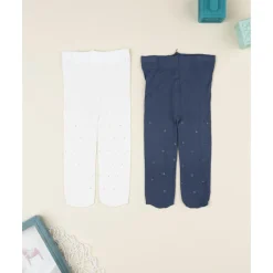 Online Pack 2 leotardos microfibra niña azul y blanco Calzado Y Accesorios·Accesorios Y Complementos