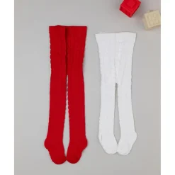 Pack 2 leotardos niña rojo y blanco*Prenatal Online