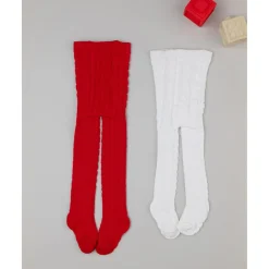 Pack 2 leotardos niña rojo y blanco*Prenatal Online