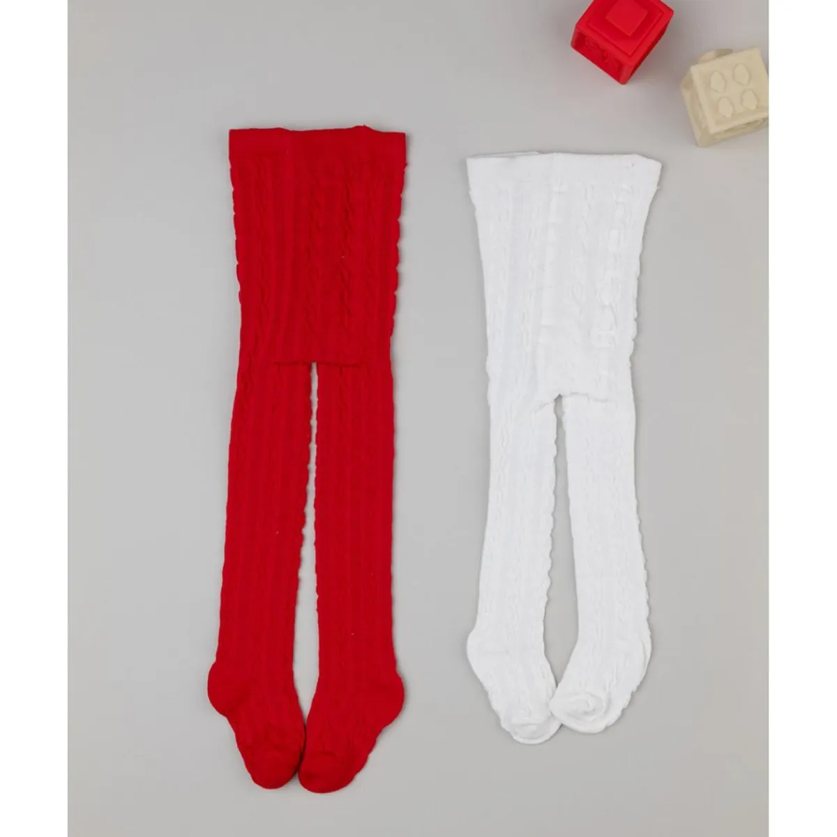 Pack 2 leotardos niña rojo y blanco*Prenatal Online