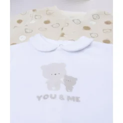 New Pack 2 pijamas de bebé amarillo y blanco en terciopelo Ropa Y Accesorios·Peleles|Recién Nacido·Ropa Y Accesorios