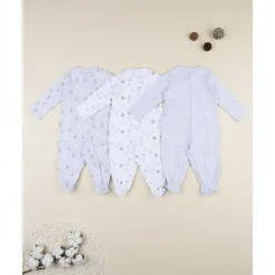 Outlet Pack 3 pijamas de bebé gris y blanco con estampado de ositos Ropa Y Accesorios·Peleles|Recién Nacido·Ropa Y Accesorios